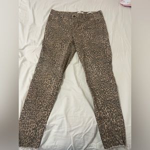 jessica Simpson leopard jeans worn a couple times